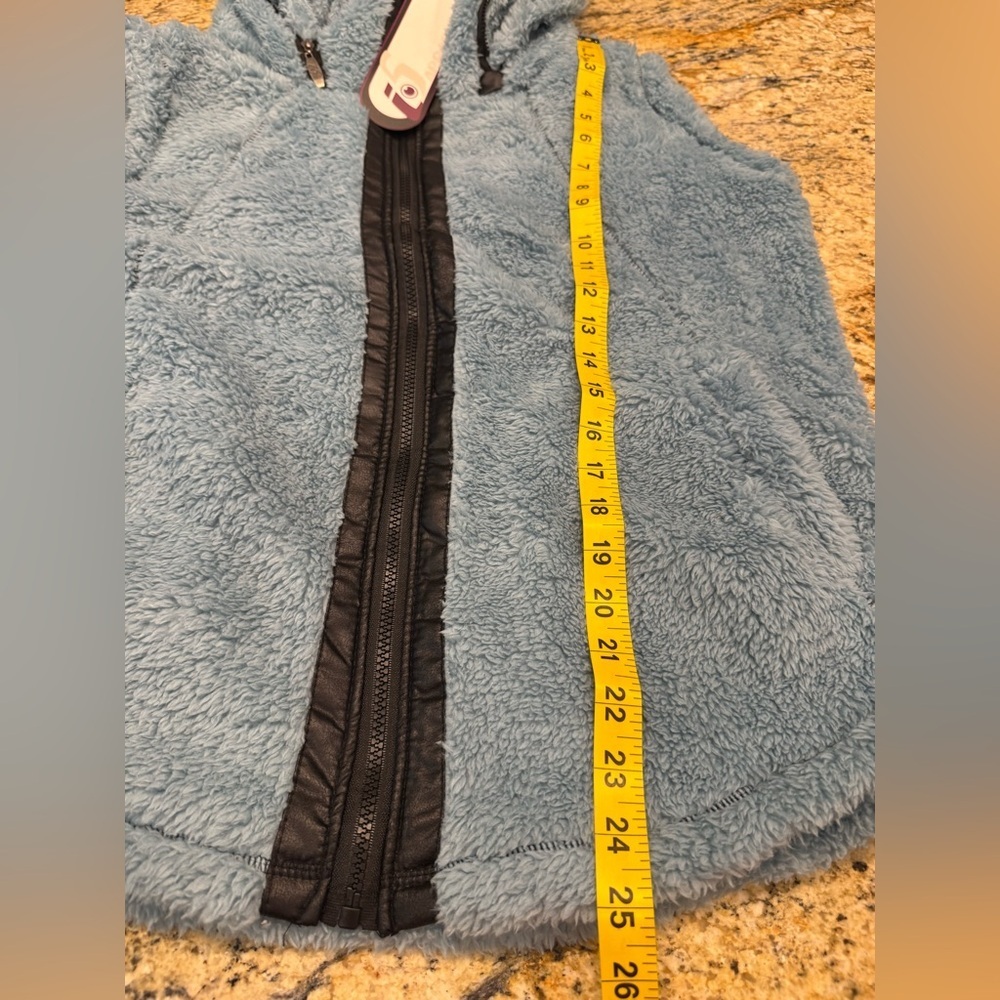 i 5 Apparel Women's High Pile Fleece Vest With Hood Size XL Blue NWT - Picture 8 of 8